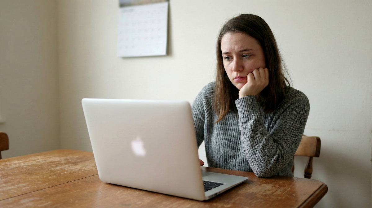 College student checking summer 2026 internship deadlines on a laptop at home