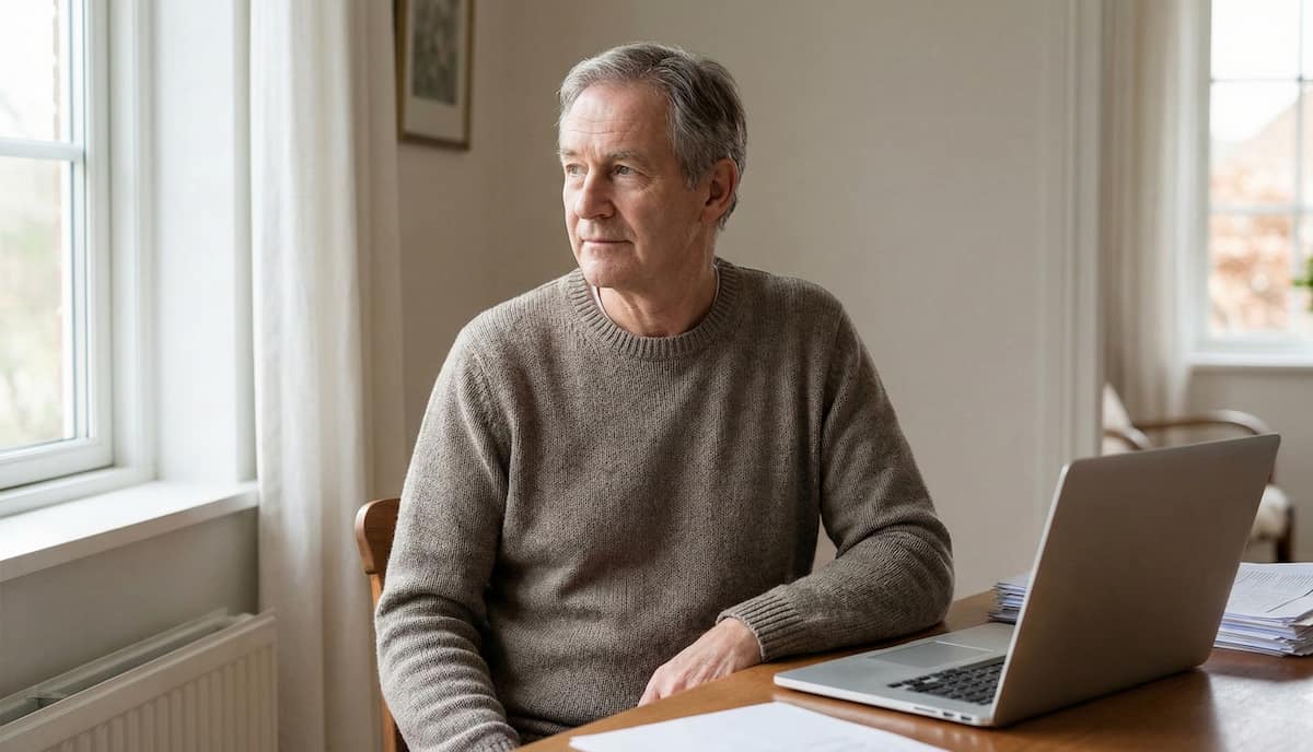 Older borrower reviewing paperwork related to student loan debt and Social Security benefits