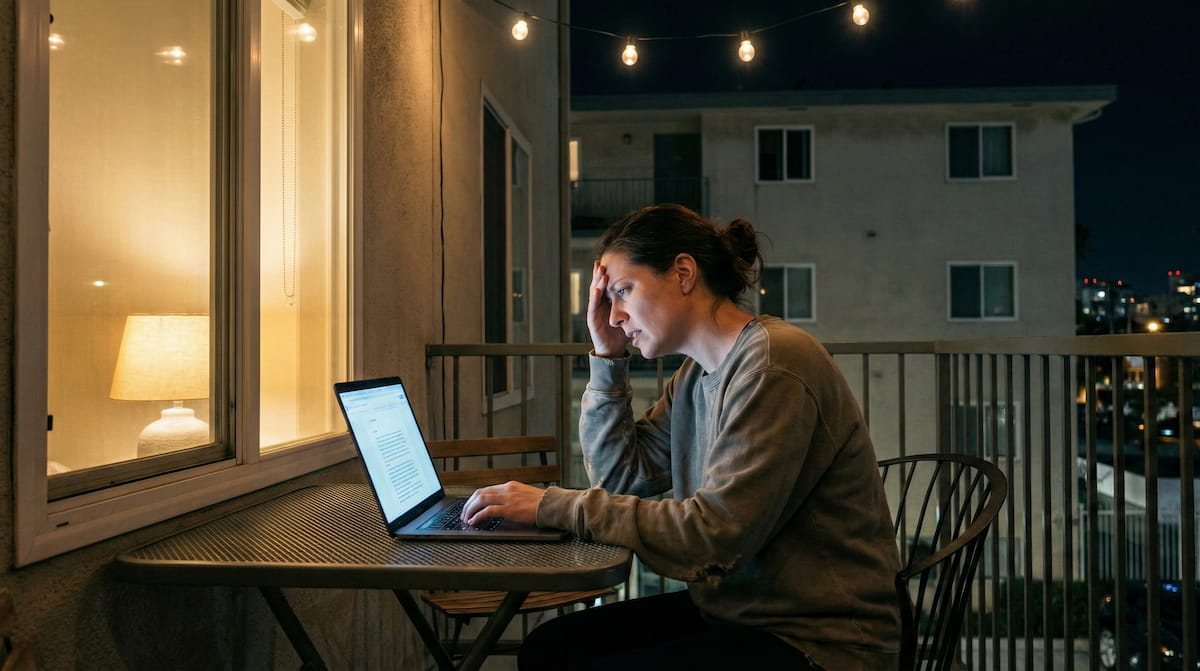 Student experiencing a FAFSA login error while reviewing information on a laptop at night