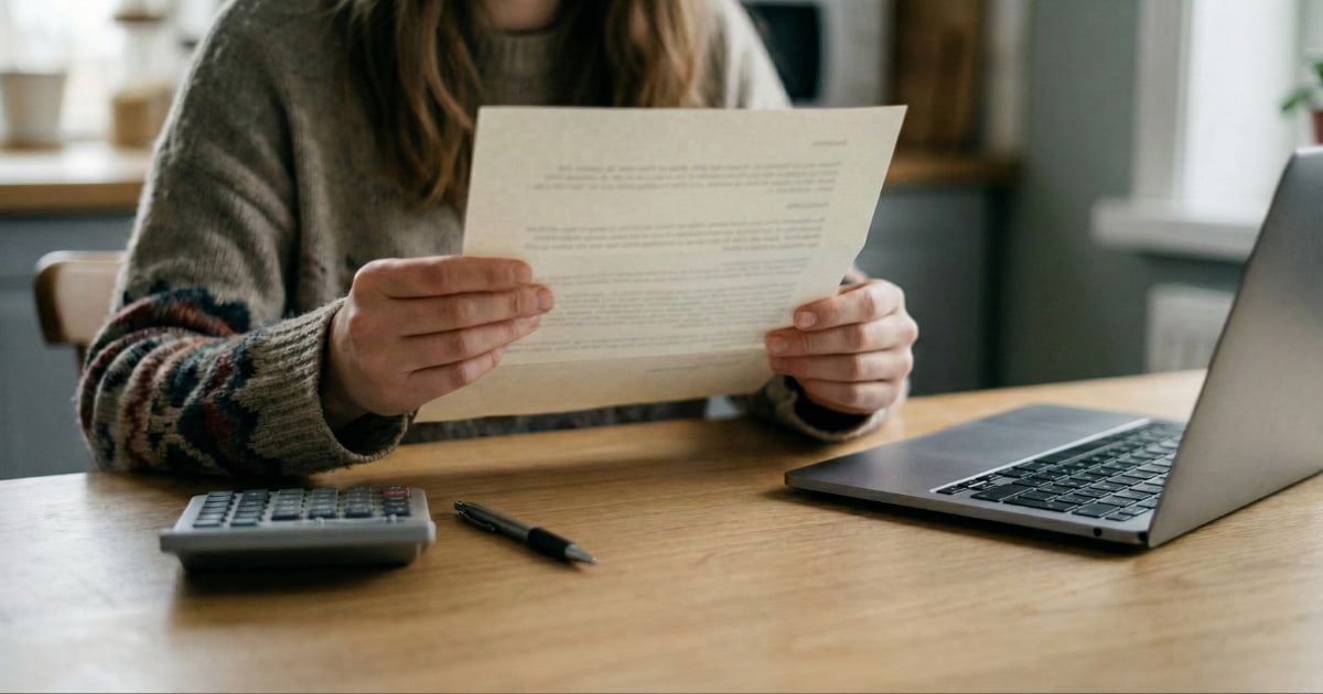 Student reviewing a financial aid letter after receiving a scholarship