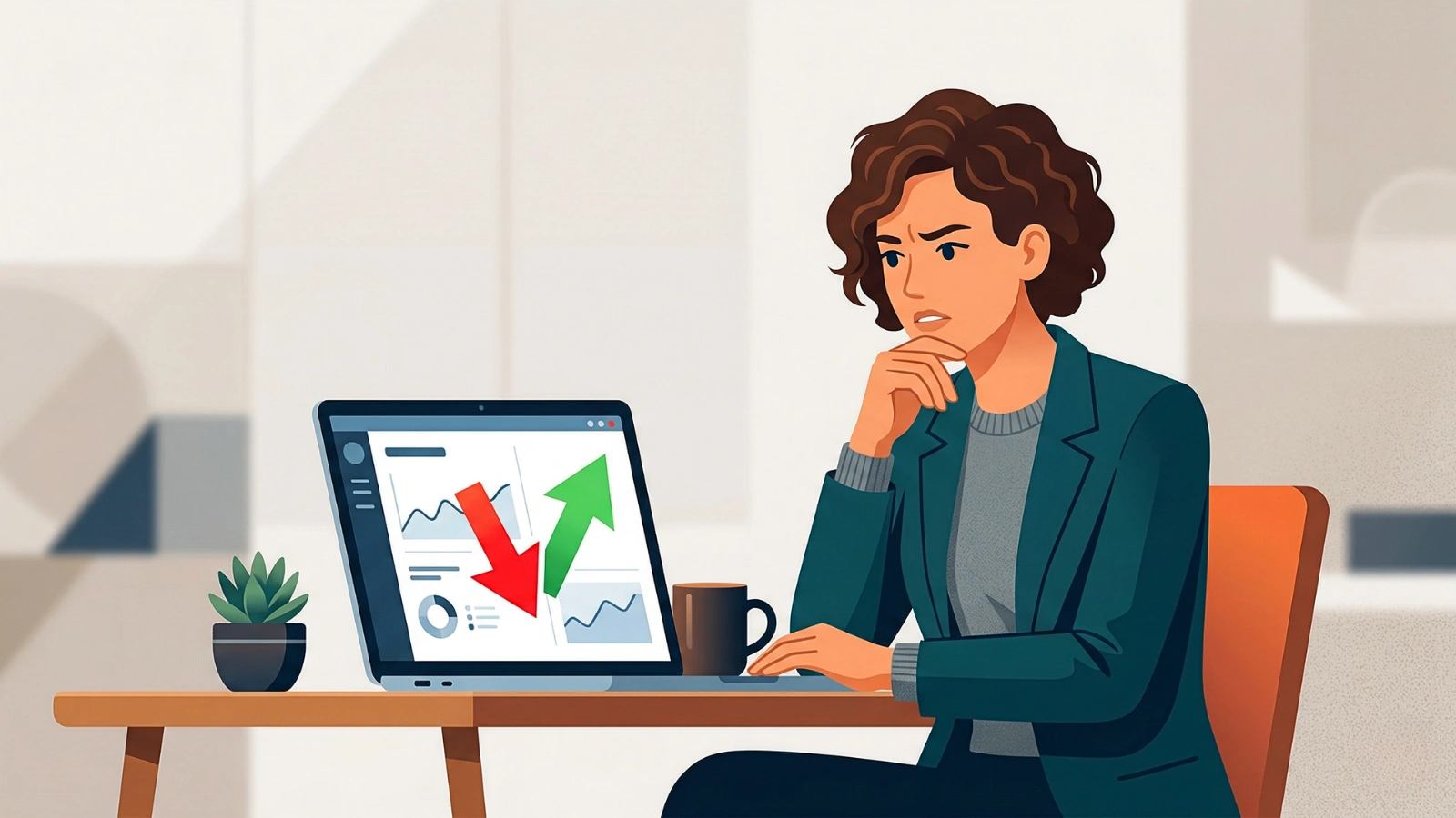 Borrower reviewing student loan dashboard with balance rising despite payments