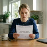 IBR denial letter showing “too much income” while borrower reviews student loan documents