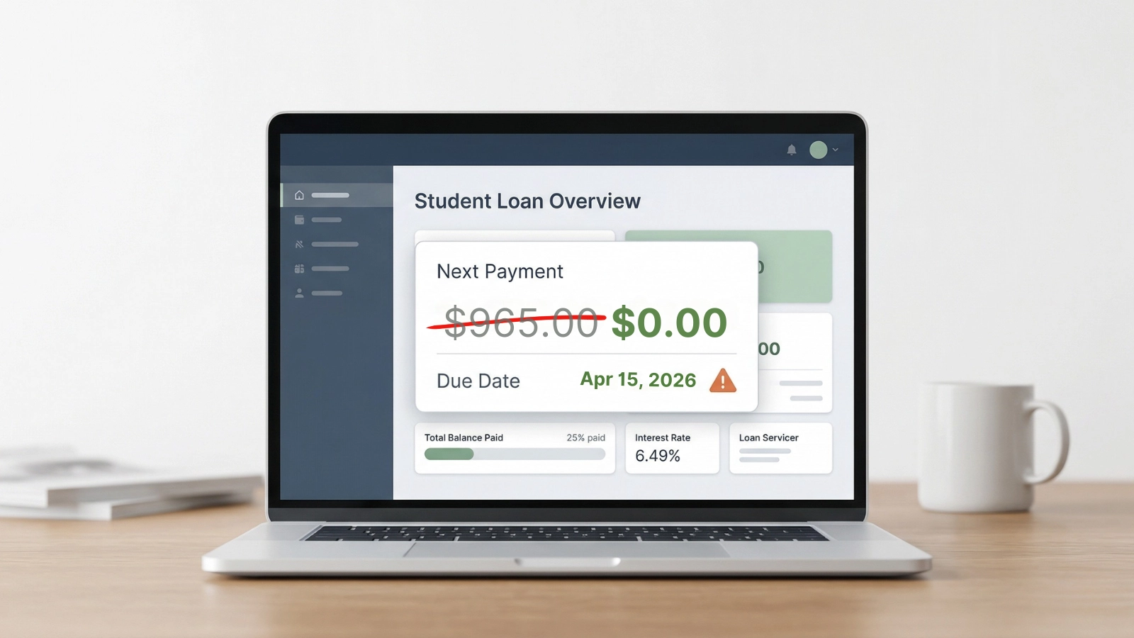 MOHELA IDR approved but payment not updated showing $0 with due date warning