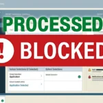 FAFSA dashboard showing “Processed” status with “Blocked” warning after verification failure