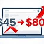 Student loan payment jump from $45 to $800 shown on screen with red arrow increase