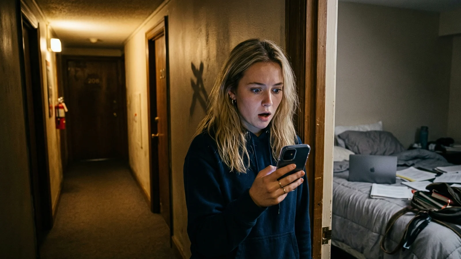 student shocked while checking phone after missing FAFSA deadline